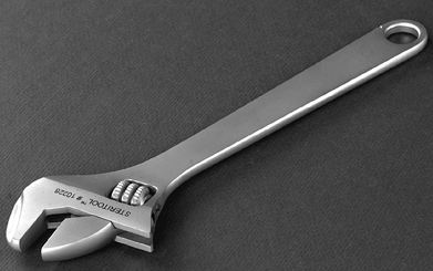 Stainless steel outlet crescent wrench